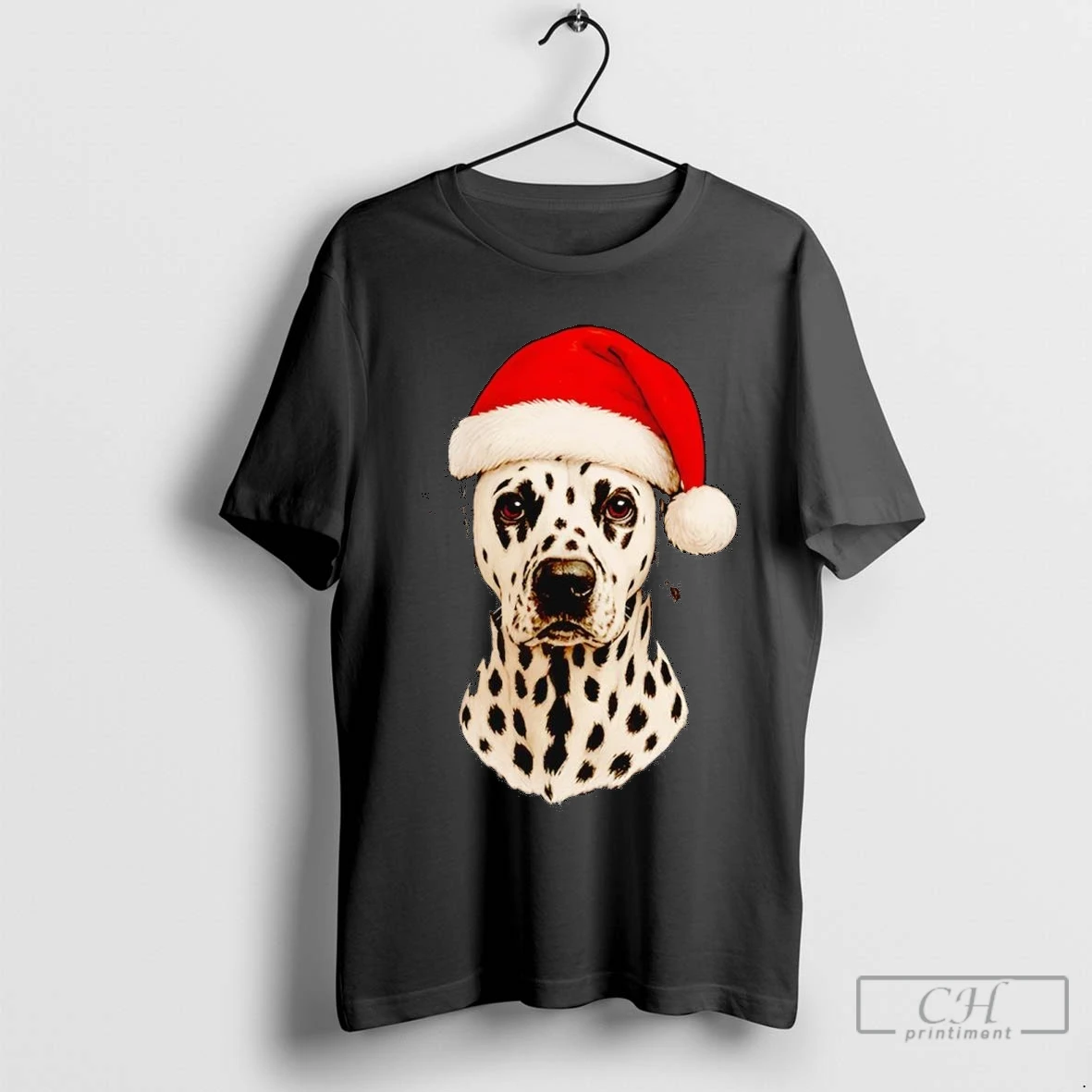 Dalmatian Santa Hat Christmas