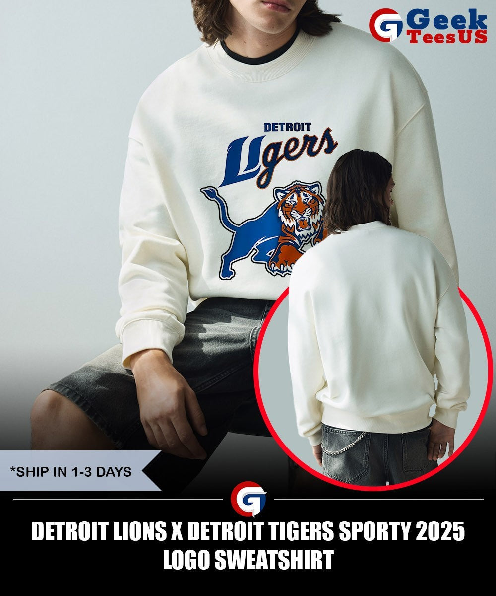 Detroit Lions x Detroit Tigers Sporty 2025 logo shirt Unisex , , , Long Sleeve Tee