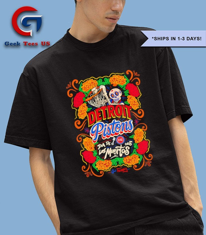 Detroit Pistons NBA Dia de los Muertos 2025 shirt Unisex , , , Long Sleeve Tee