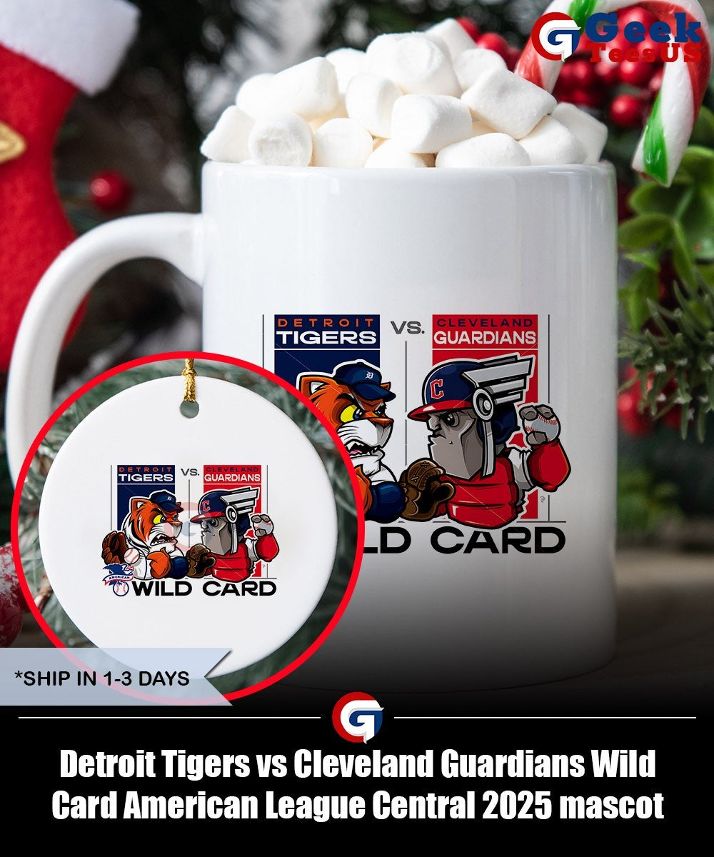 Detroit Tigers vs Cleveland Guardians Wild Card American League Central 2025 mascot shirt Unisex , , , Long Sleeve Tee