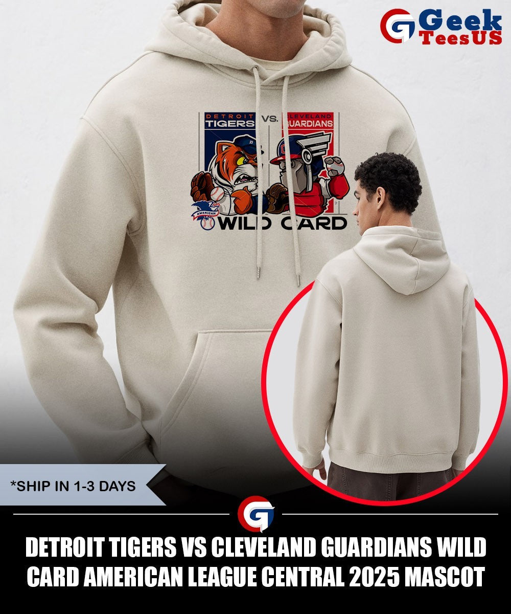 Detroit Tigers vs Cleveland Guardians Wild Card American League Central 2025 mascot shirt Unisex , , , Long Sleeve Tee