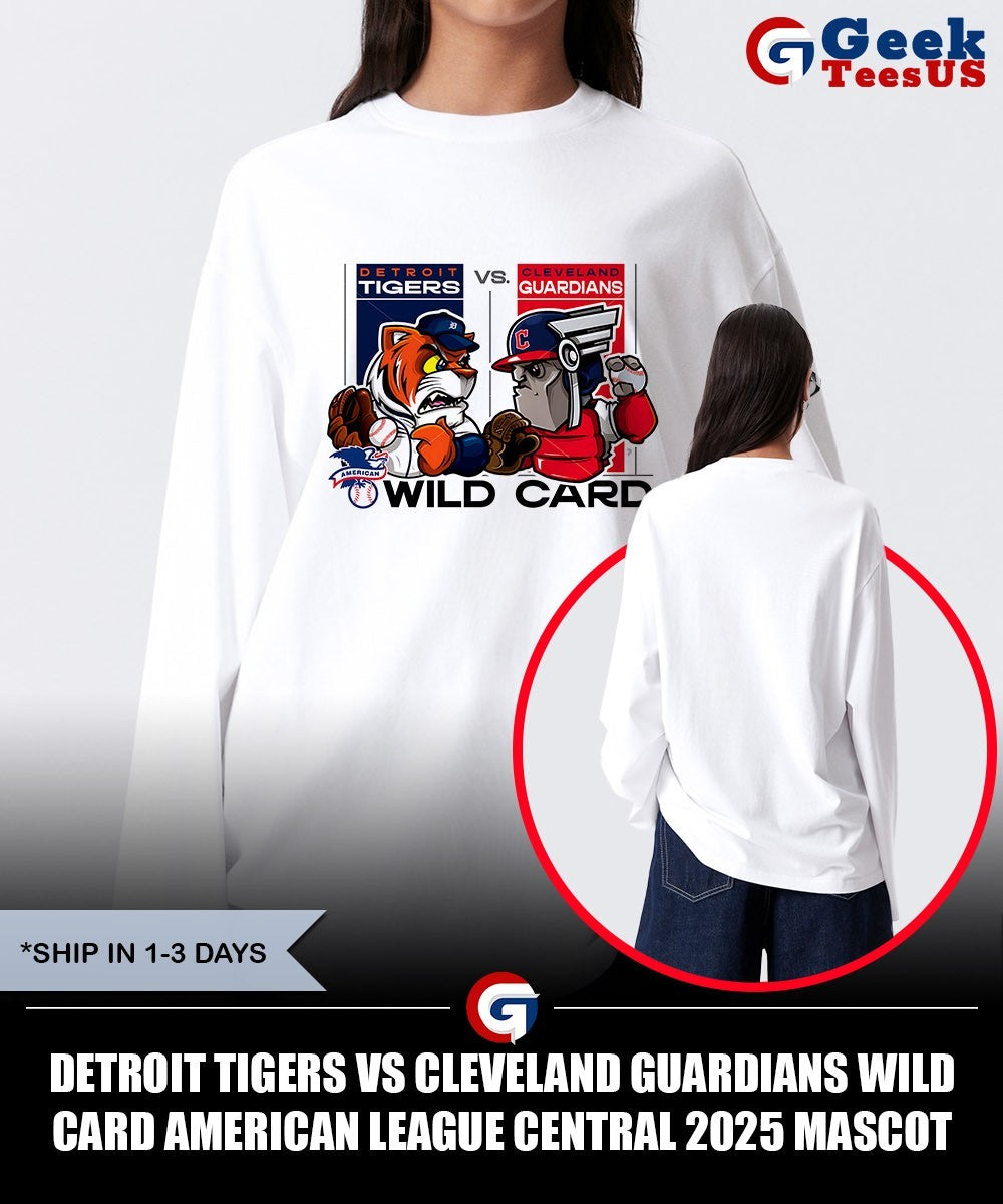 Detroit Tigers vs Cleveland Guardians Wild Card American League Central 2025 mascot shirt Unisex , , , Long Sleeve Tee