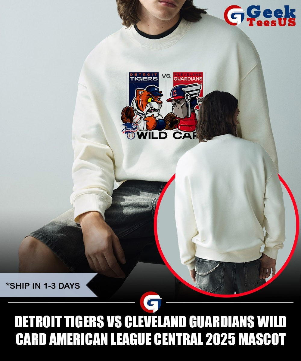 Detroit Tigers vs Cleveland Guardians Wild Card American League Central 2025 mascot shirt Unisex , , , Long Sleeve Tee
