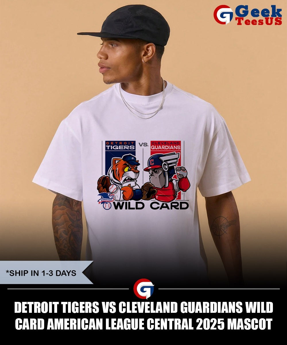 Detroit Tigers vs Cleveland Guardians Wild Card American League Central 2025 mascot shirt Unisex , , , Long Sleeve Tee