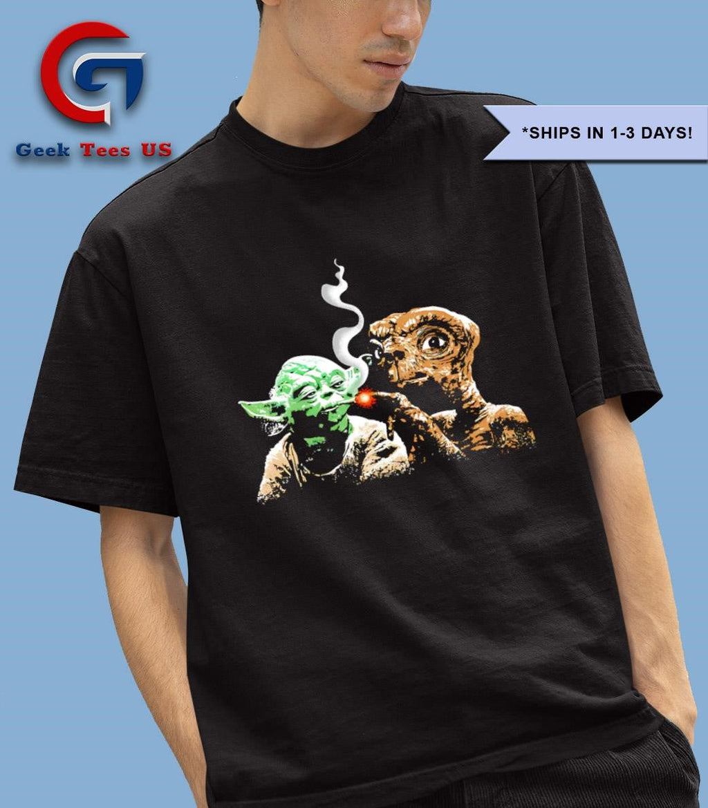 E.T. lights a cigarette for Yoda shirt Unisex , , , Long Sleeve Tee