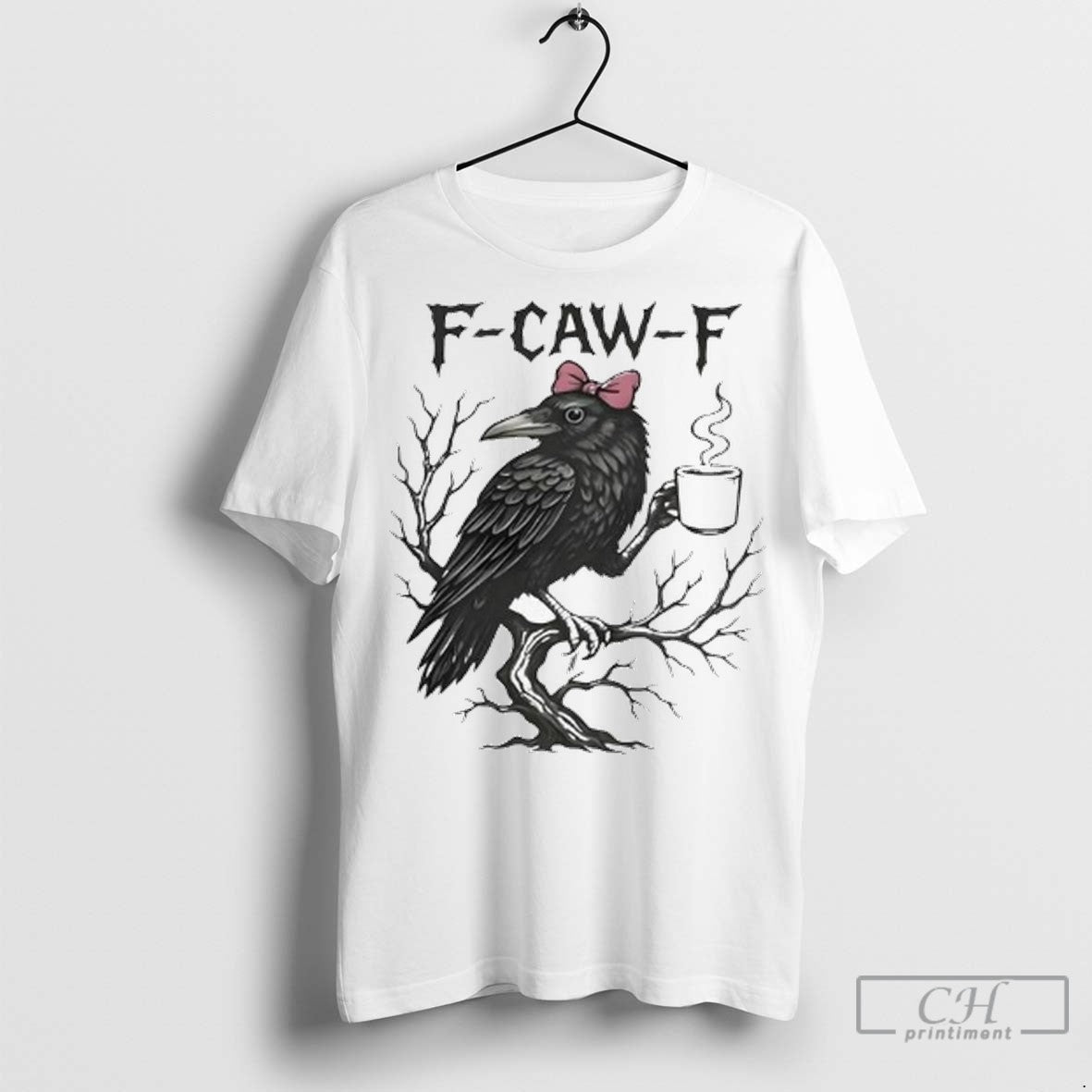 F Caw F Crow Graphic Ladies T Shirt Jpg