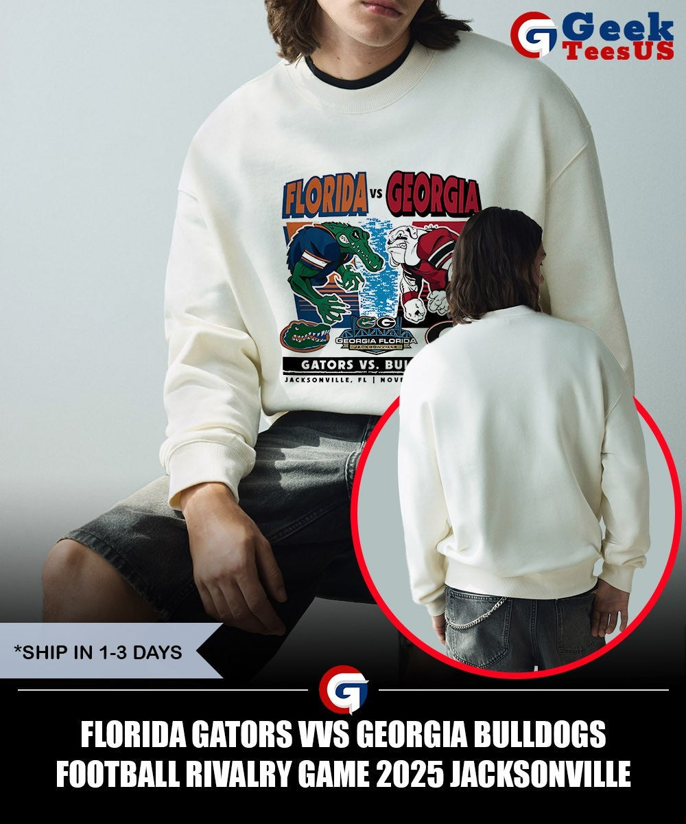 Florida Gators vvs Georgia Bulldogs Football Rivalry Game 2025 Jacksonville mascot shirt Unisex , , , Long Sleeve Tee