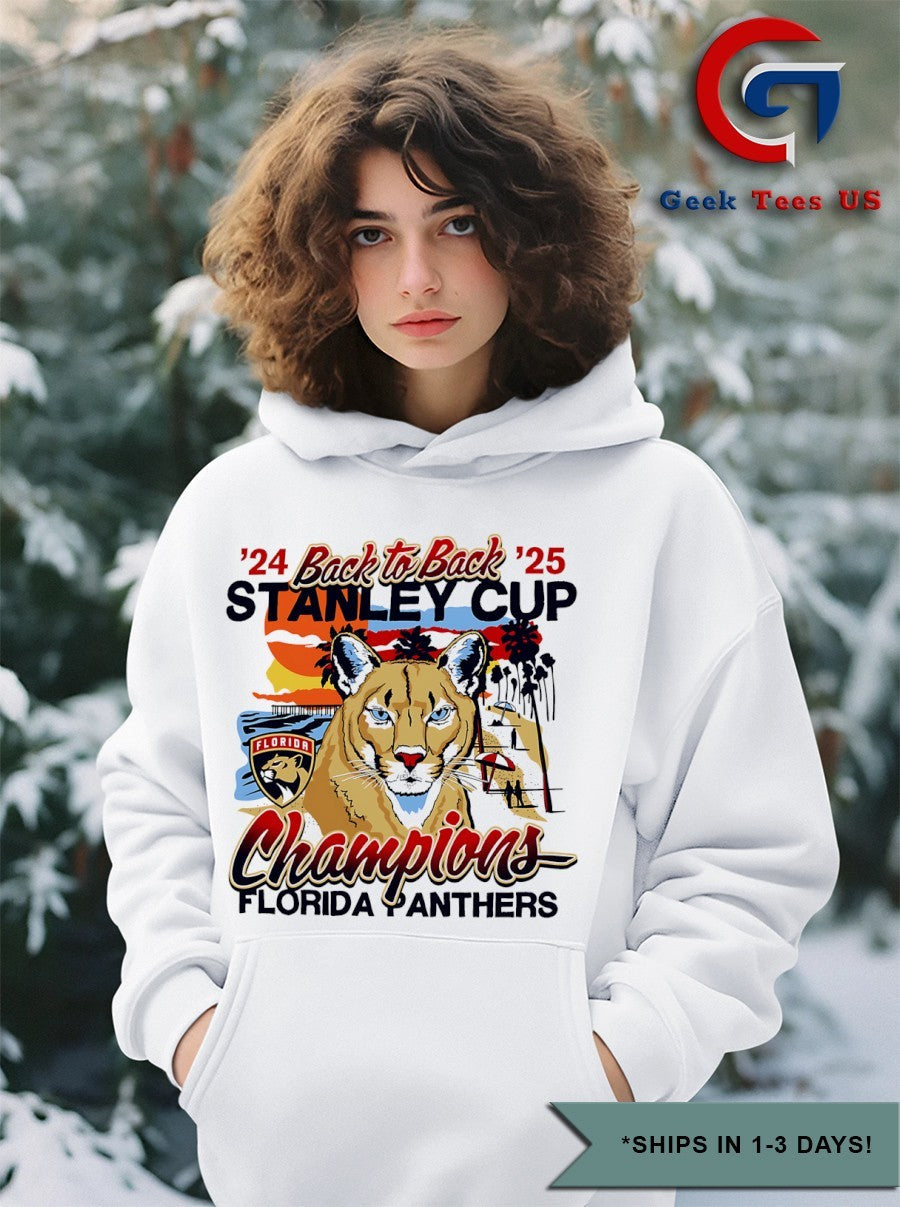 Florida Panthers hockey back to back 2024-2025 Stanley Cup Champions Sunset shirt Unisex , , , Long Sleeve Tee