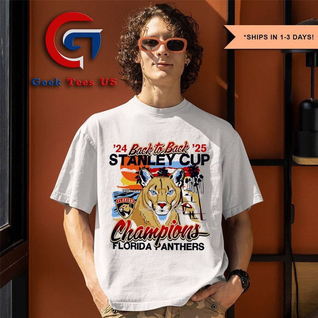 Florida Panthers hockey back to back 2024-2025 Stanley Cup Champions Sunset shirt Unisex , , , Long Sleeve Tee