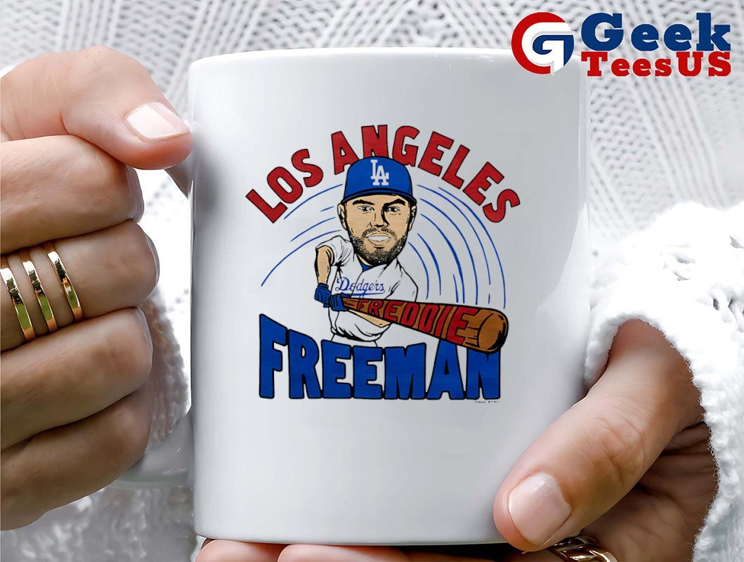 Freddie Freeman Los Angeles Dodgers basbeall 2025 swing caricature shirt Unisex , , , Long Sleeve Tee