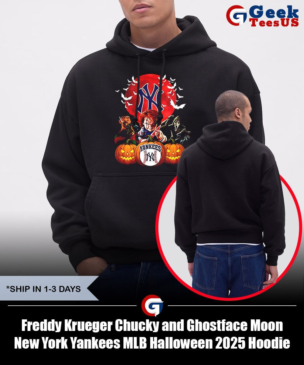 Freddy Krueger Chucky and Ghostface Moon New York Yankees MLB Halloween 2025 shirt Unisex , , , Long Sleeve Tee