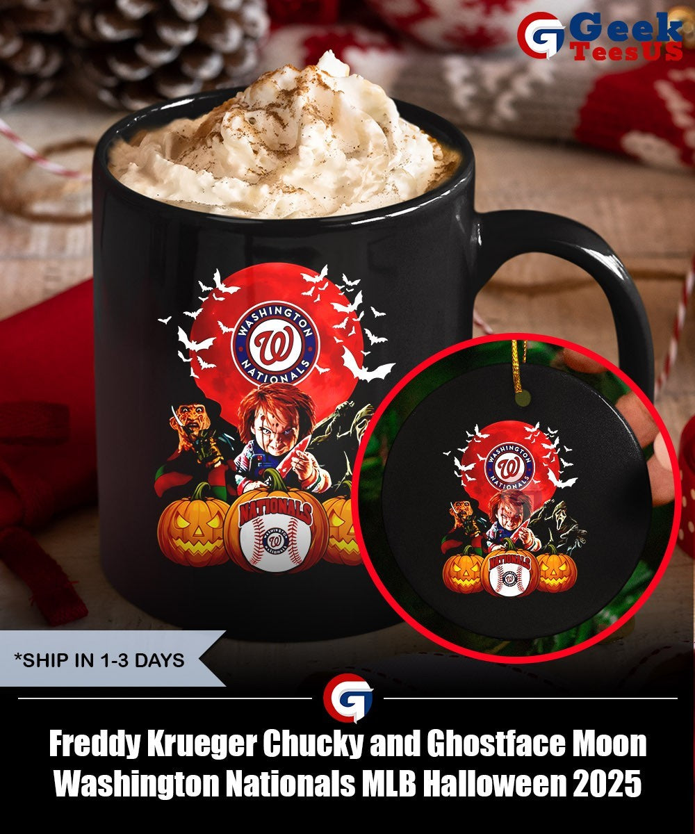 Freddy Krueger Chucky and Ghostface Moon Washington Nationals MLB Halloween 2025 shirt Unisex , , , Long Sleeve Tee