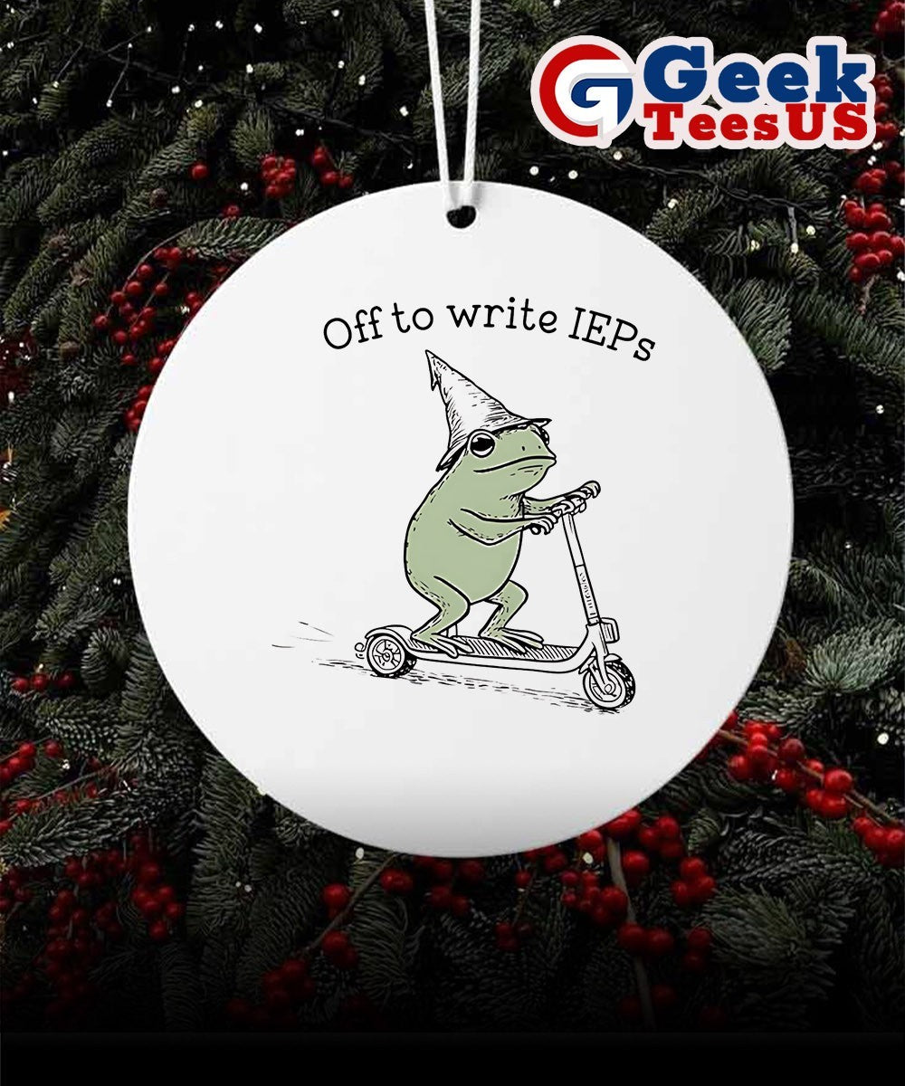 Frog off to write IEPs Ornament Unisex , , , Long Sleeve Tee