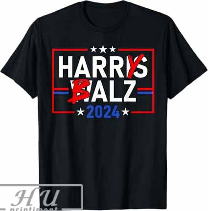 Funny Harris Walz 24 Harry Balz 2024 Meme Democratics Vote T Shirts