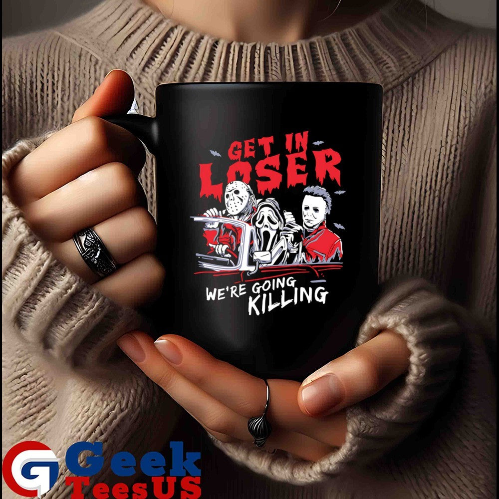 Get in loser we’re going killing horror characters Halloween shirt Unisex , , , Long Sleeve Tee