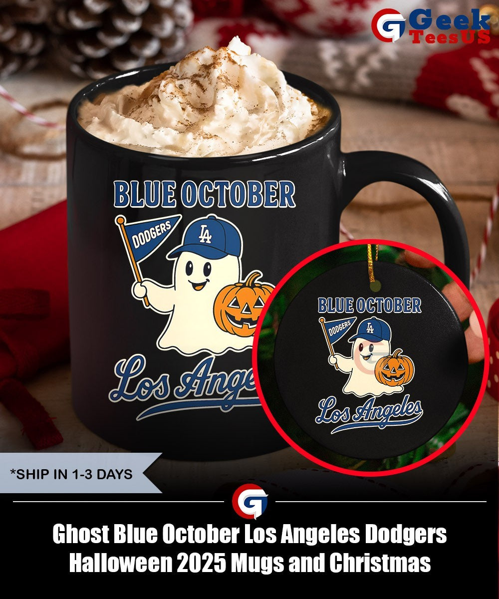 Ghost Blue October Los Angeles Dodgers Halloween 2025 shirt Unisex , , , Long Sleeve Tee