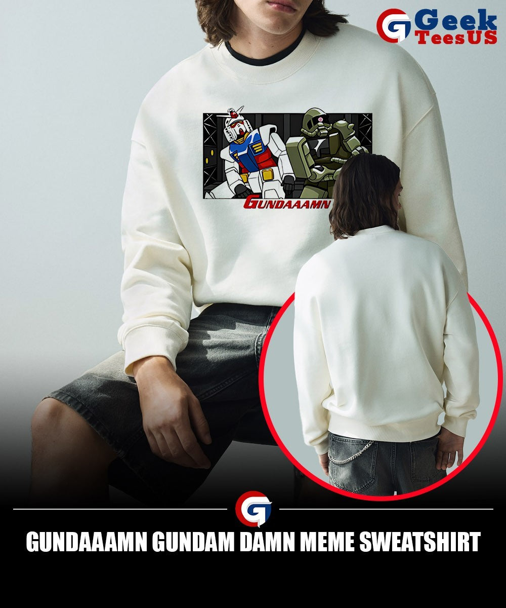 Gundaaamn Gundam Damn meme shirt Unisex , , , Long Sleeve Tee