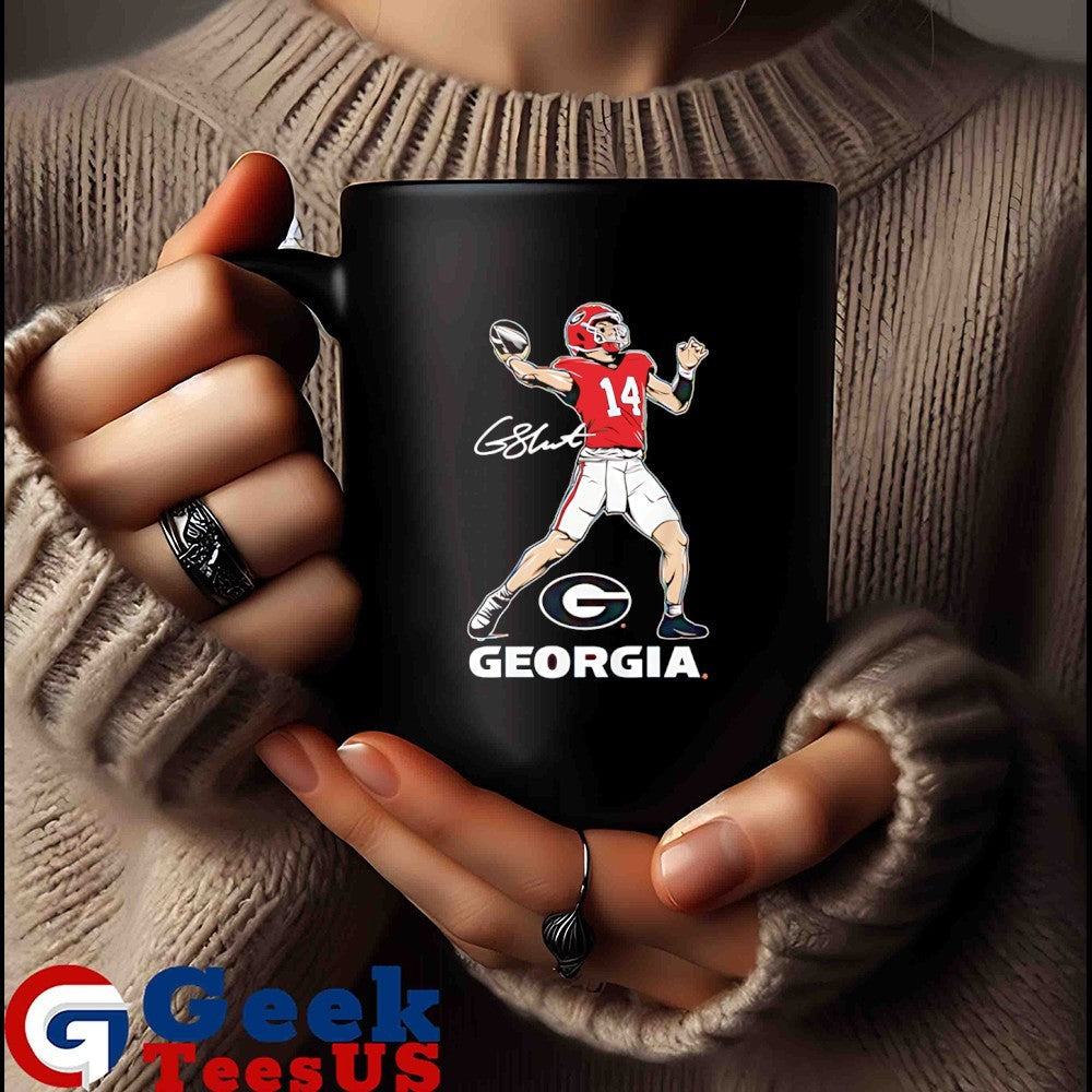Gunner Stockton Georgia Bulldogs football superstar pose signature shirt Unisex , , , Long Sleeve Tee