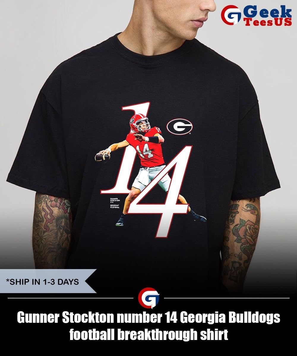 Gunner Stockton number 14 Georgia Bulldogs football breakthrough shirt Unisex , , , Long Sleeve Tee