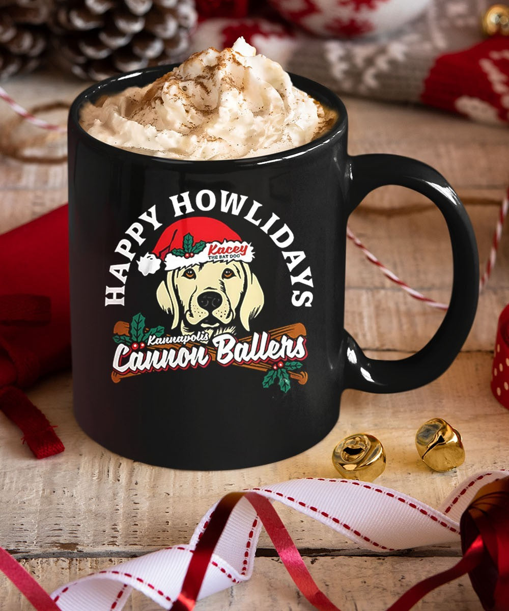 Happy Howlidays Kannapolis Cannon Ballers Kacey the Bat Dog Xmas 2025 shirt Unisex , , , Long Sleeve Tee
