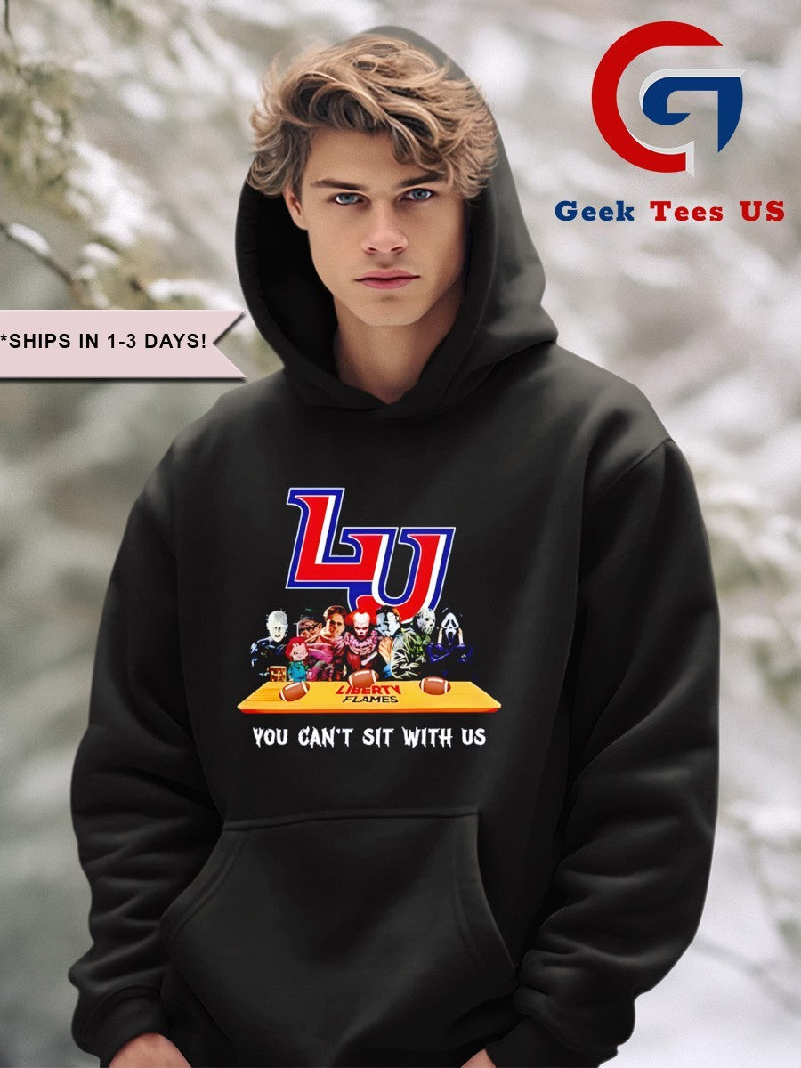 Horror characters Liberty Flames you can’t sit with us Halloween 2025 shirt Unisex , , , Long Sleeve Tee