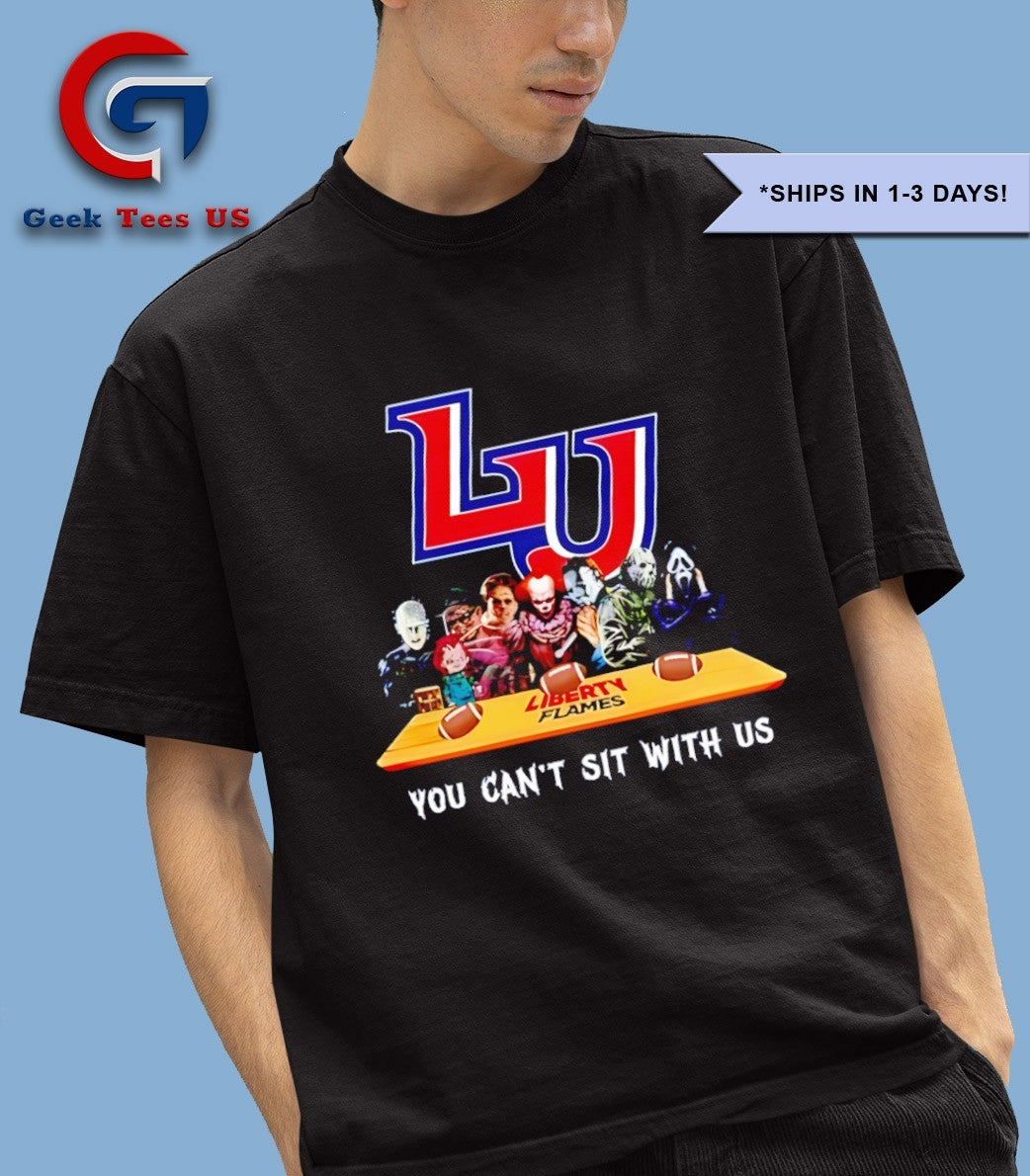 Horror characters Liberty Flames you can’t sit with us Halloween 2025 shirt Unisex , , , Long Sleeve Tee