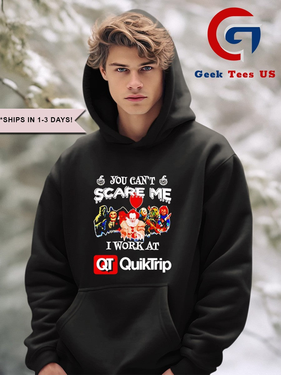 Horror characters you can’t scare me I work at Quiktrip Halloween Unisex , , , Long Sleeve Tee
