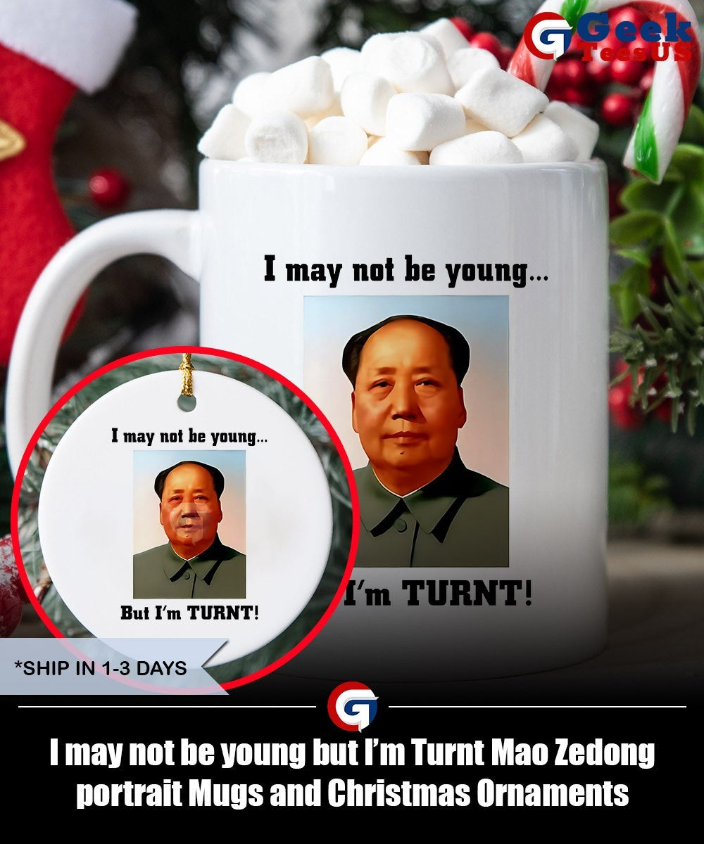 I may not be young but I’m Turnt Mao Zedong portrait shirt Unisex , , , Long Sleeve Tee