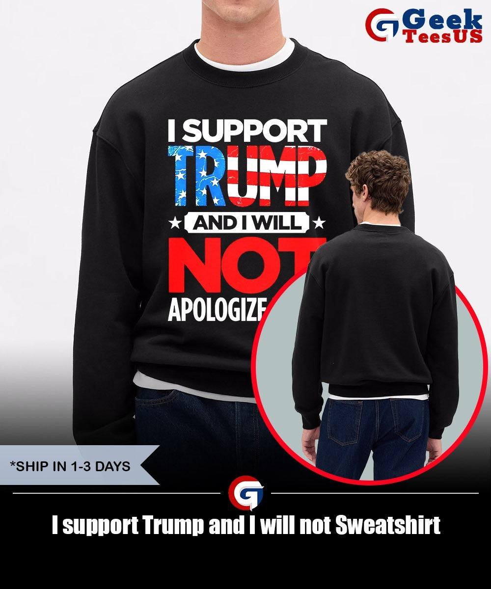 I support Trump and I will not shirt Unisex , , , Long Sleeve Tee