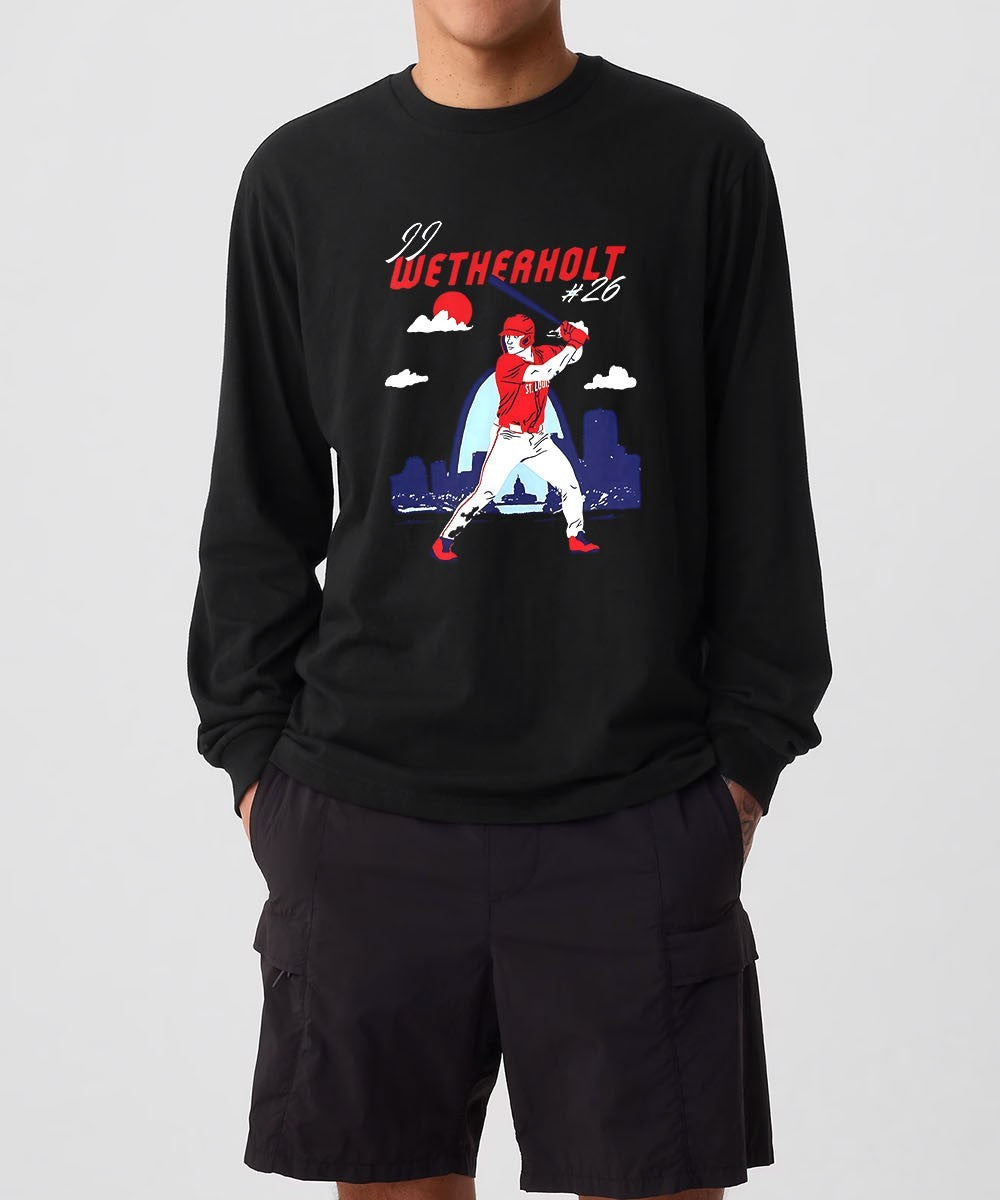 JJ Wetherholt St. Louis Cardinals baseball Skyline Swing shirt Unisex , , , Long Sleeve Tee