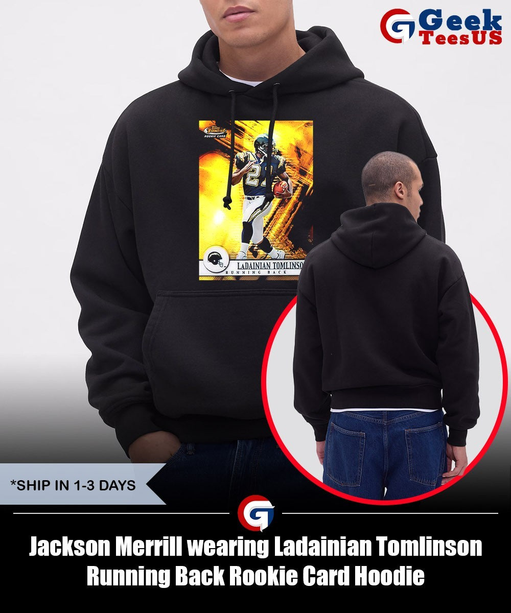 Jackson Merrill wearing Ladainian Tomlinson Running Back Rookie Card shirt Unisex , , , Long Sleeve Tee