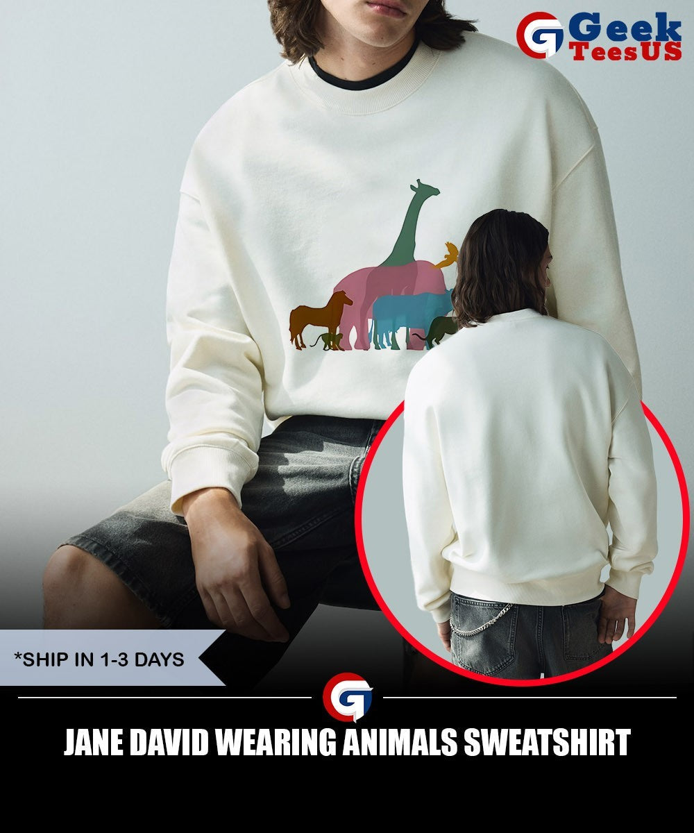 Jane David wearing Animals shirt Unisex , , , Long Sleeve Tee