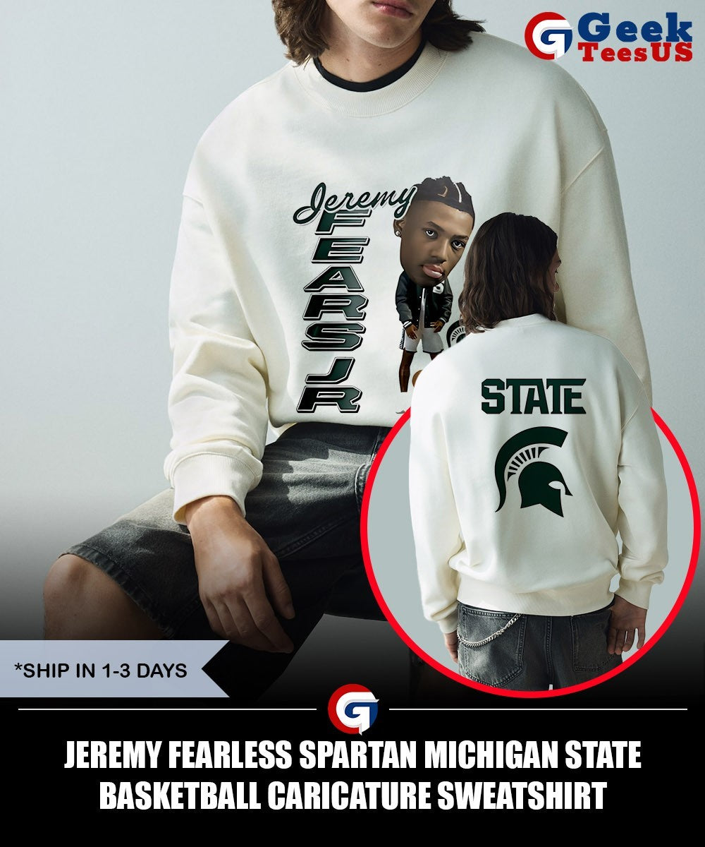 Jeremy Fearless Spartan Michigan State Basketball caricature shirt Unisex , , , Long Sleeve Tee
