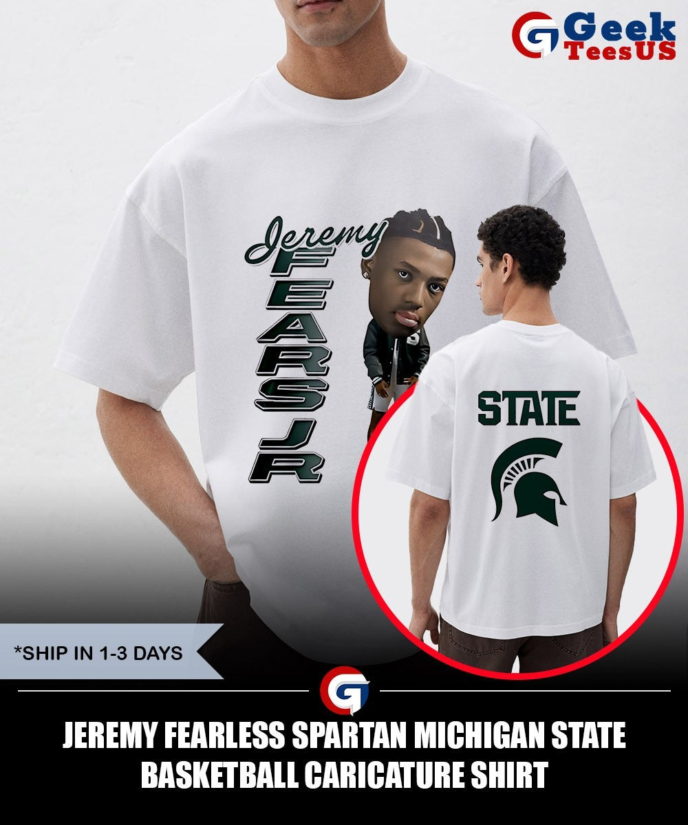 Jeremy Fearless Spartan Michigan State Basketball caricature shirt Unisex , , , Long Sleeve Tee