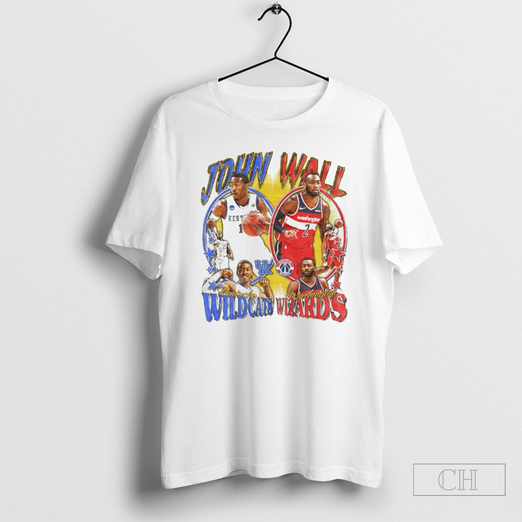 John Wall Kentucky Wildcats And John Wall Washington Wizards Nba Graphic Shirts