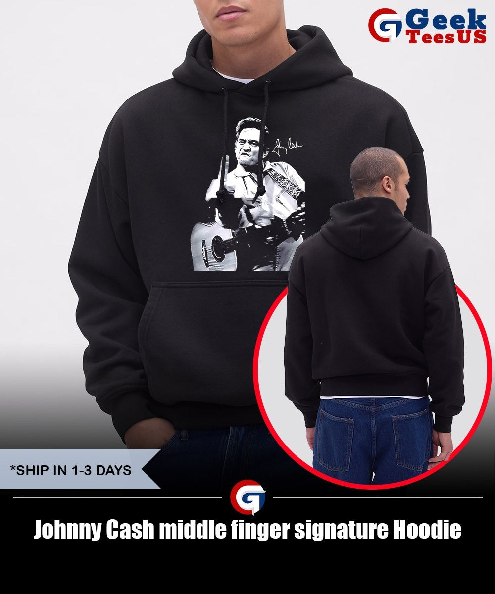 Johnny Cash middle finger signature shirt Unisex , , , Long Sleeve Tee