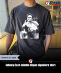 Johnny Cash middle finger signature shirt Unisex , , , Long Sleeve Tee