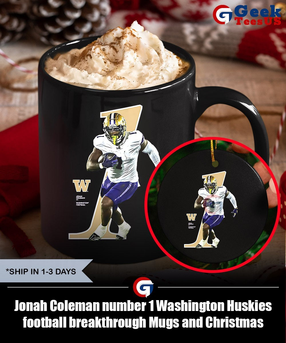 Jonah Coleman number 1 Washington Huskies football breakthrough shirt Unisex , , , Long Sleeve Tee