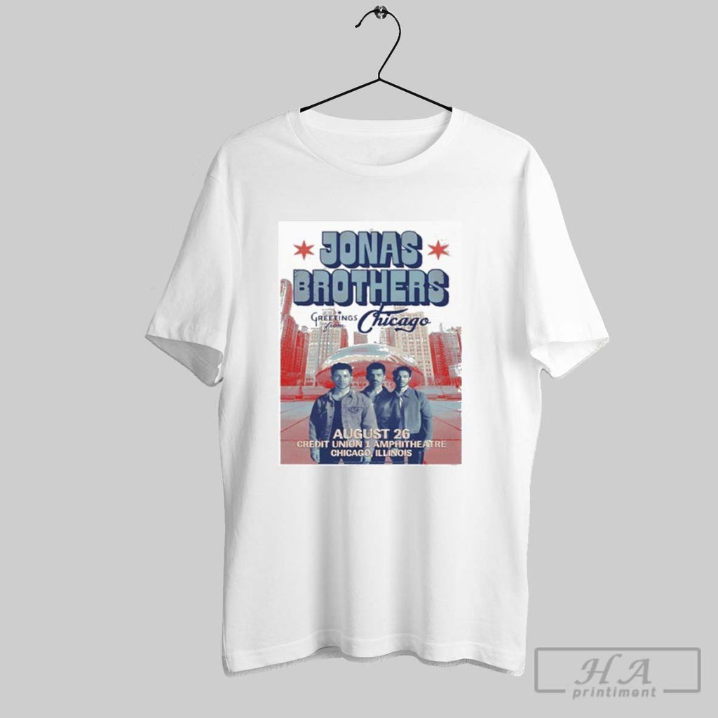 Jonas Brothers 26 Aug 2025 Chicago Il Credit Union 1 Amphitheatre T Shirts