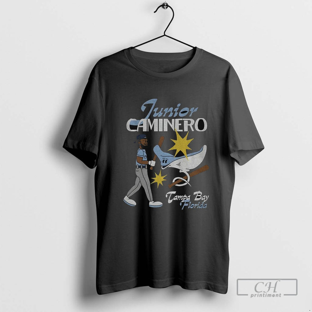 Junior Caminero Tampa Bay Rays Baseball Mlb Tampa Bay Florida Summer Cartoon