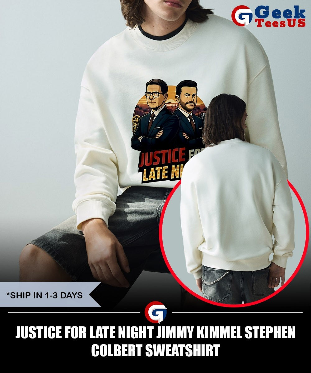 Justice for Late Night Jimmy Kimmel Stephen Colbert shirt Unisex , , , Long Sleeve Tee