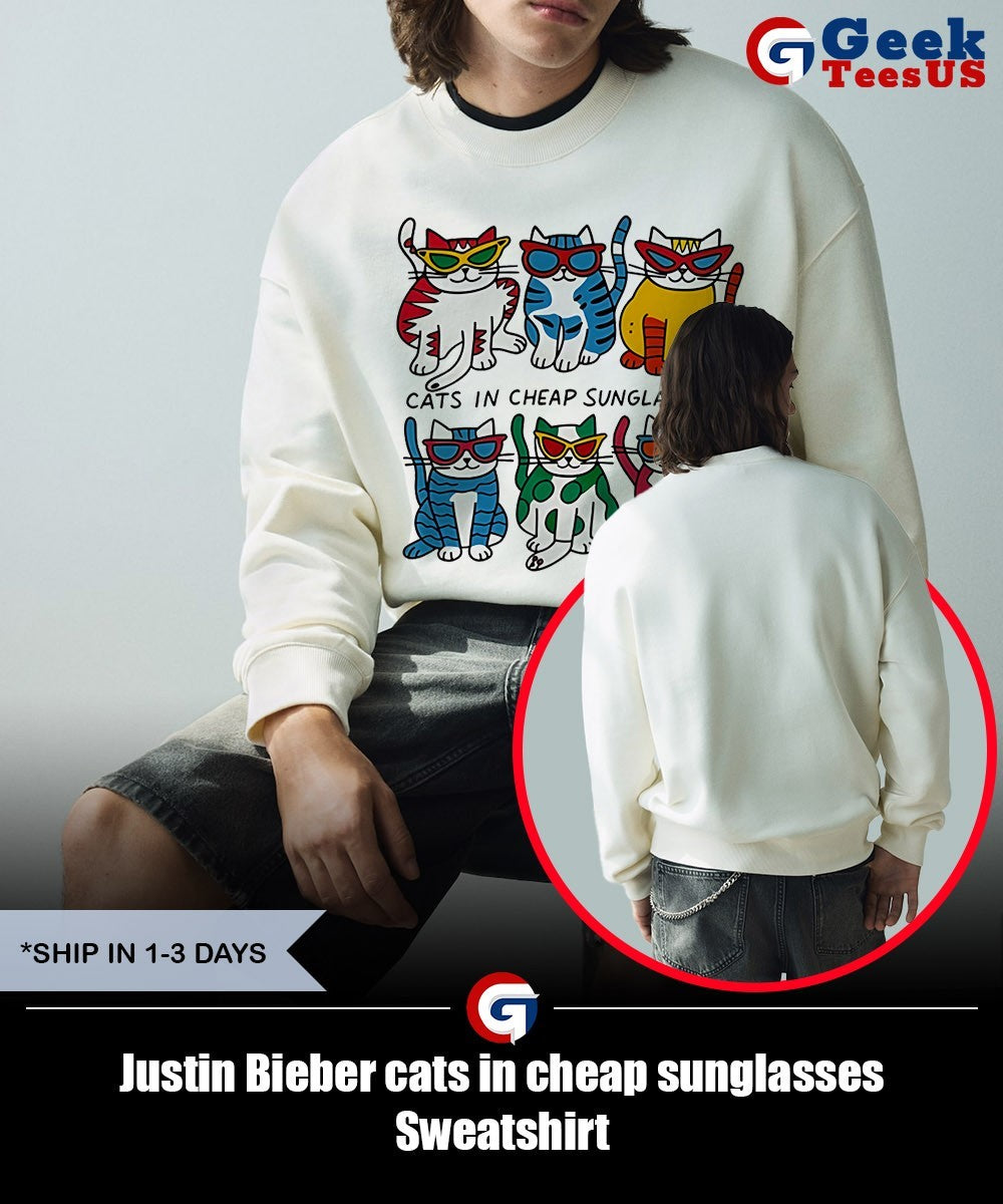Justin Bieber cats in cheap sunglasses shirt Unisex , , , Long Sleeve Tee