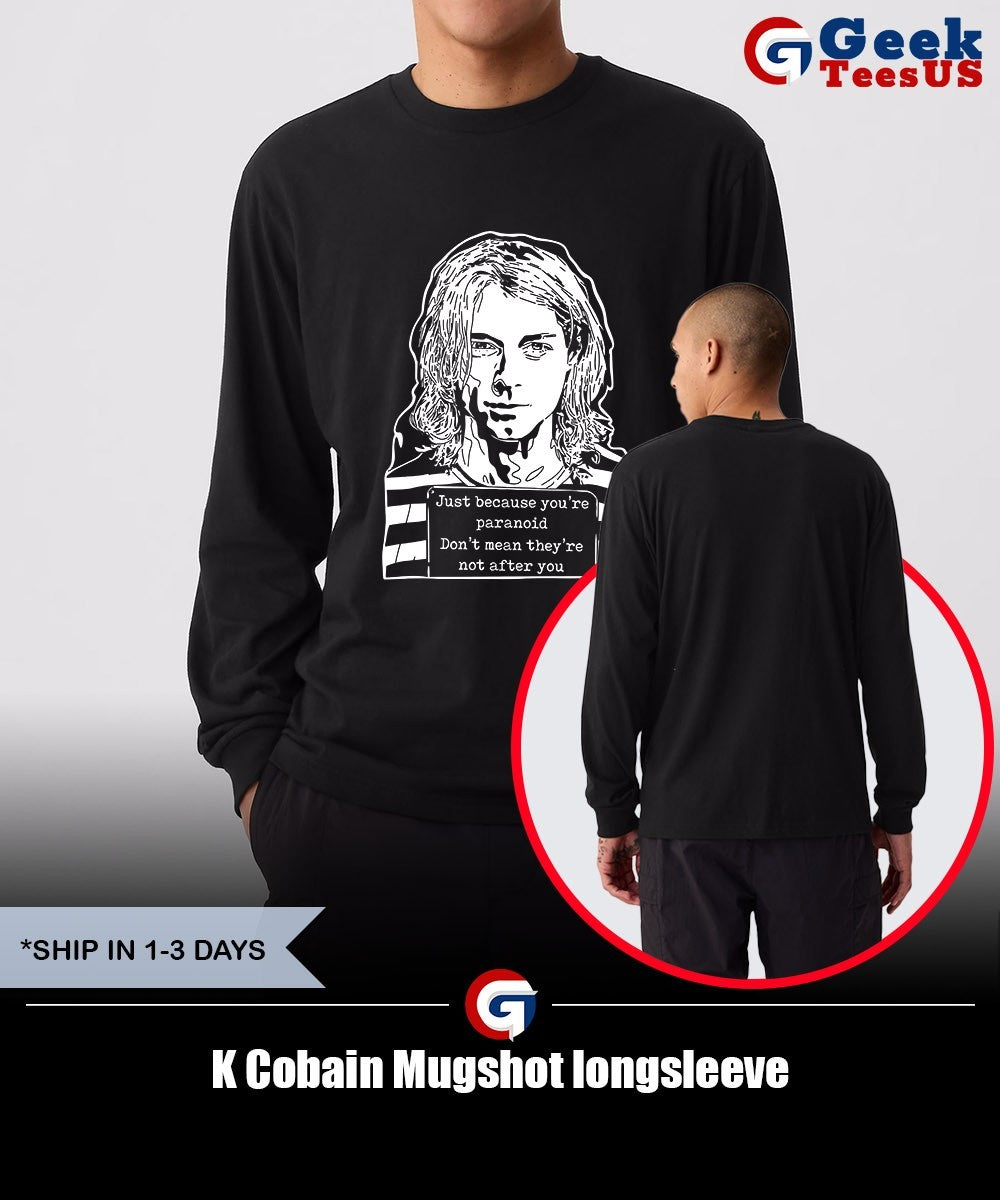 K Cobain Mugshot shirt Unisex , , , Long Sleeve Tee