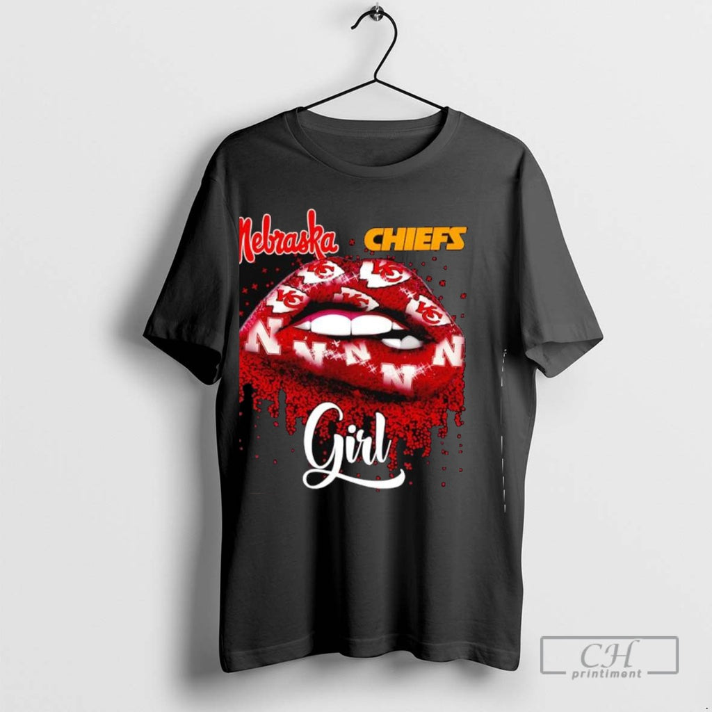 Kansas City Chiefs X Nebraska Logo Lip Girl