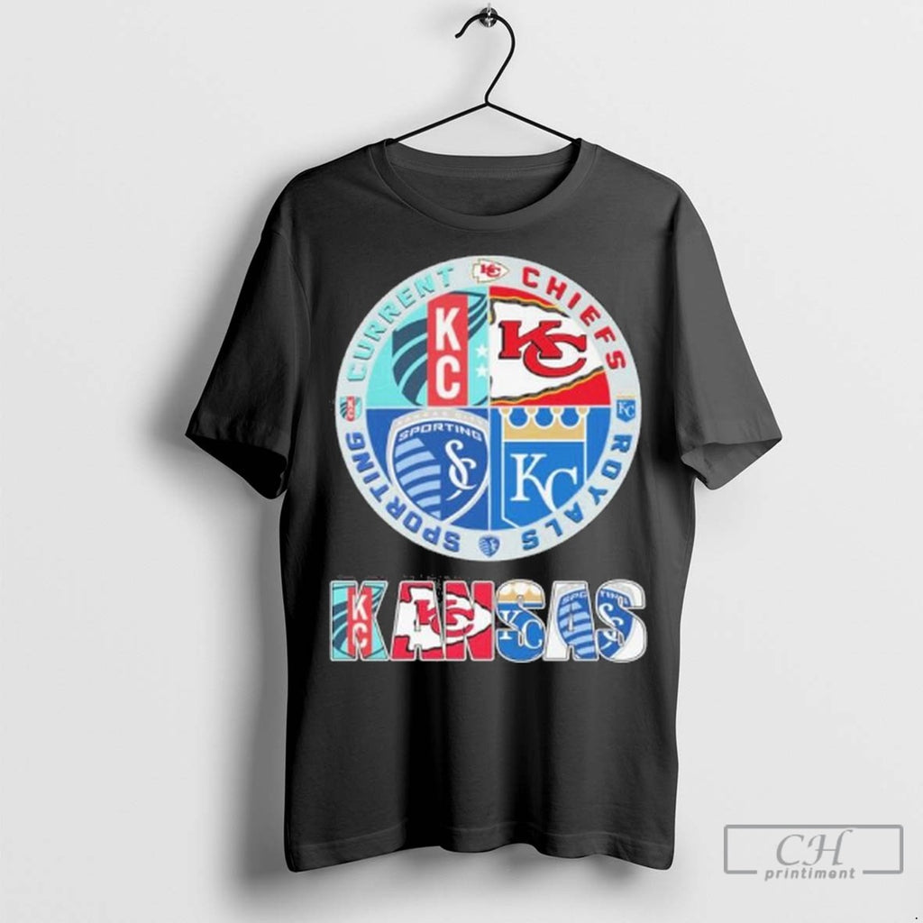 Kansas Sports 2025 Current Chiefs Royals And Sporting T Shirt Jpg