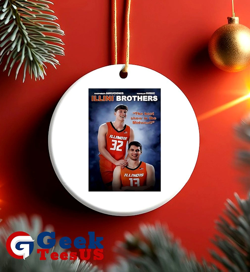 Kasparas Jakucionis and Tomislav Ivisic Illini Step Brothers photo shirt Unisex , , , Long Sleeve Tee