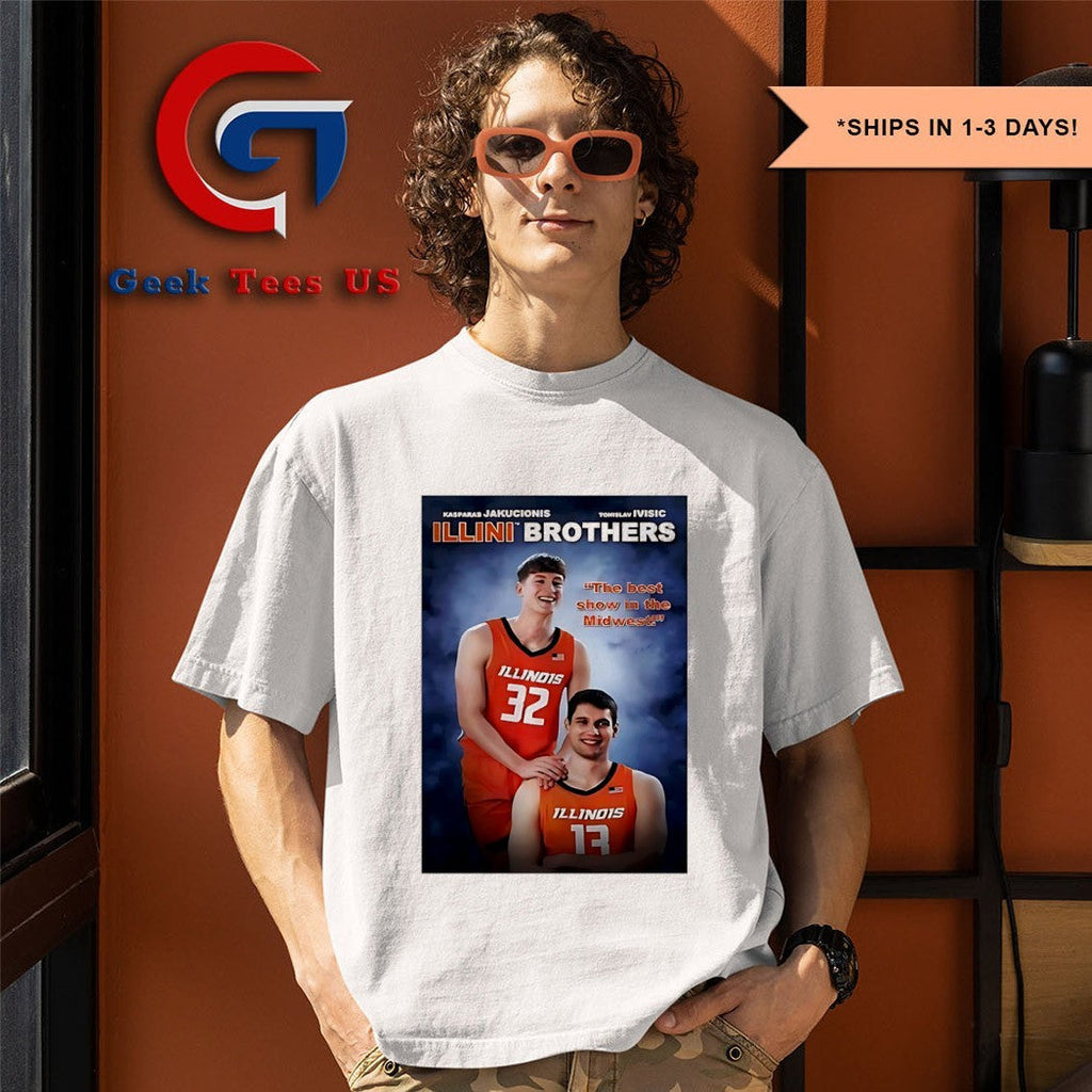 Kasparas Jakucionis and Tomislav Ivisic Illini Step Brothers photo shirt Unisex , , , Long Sleeve Tee