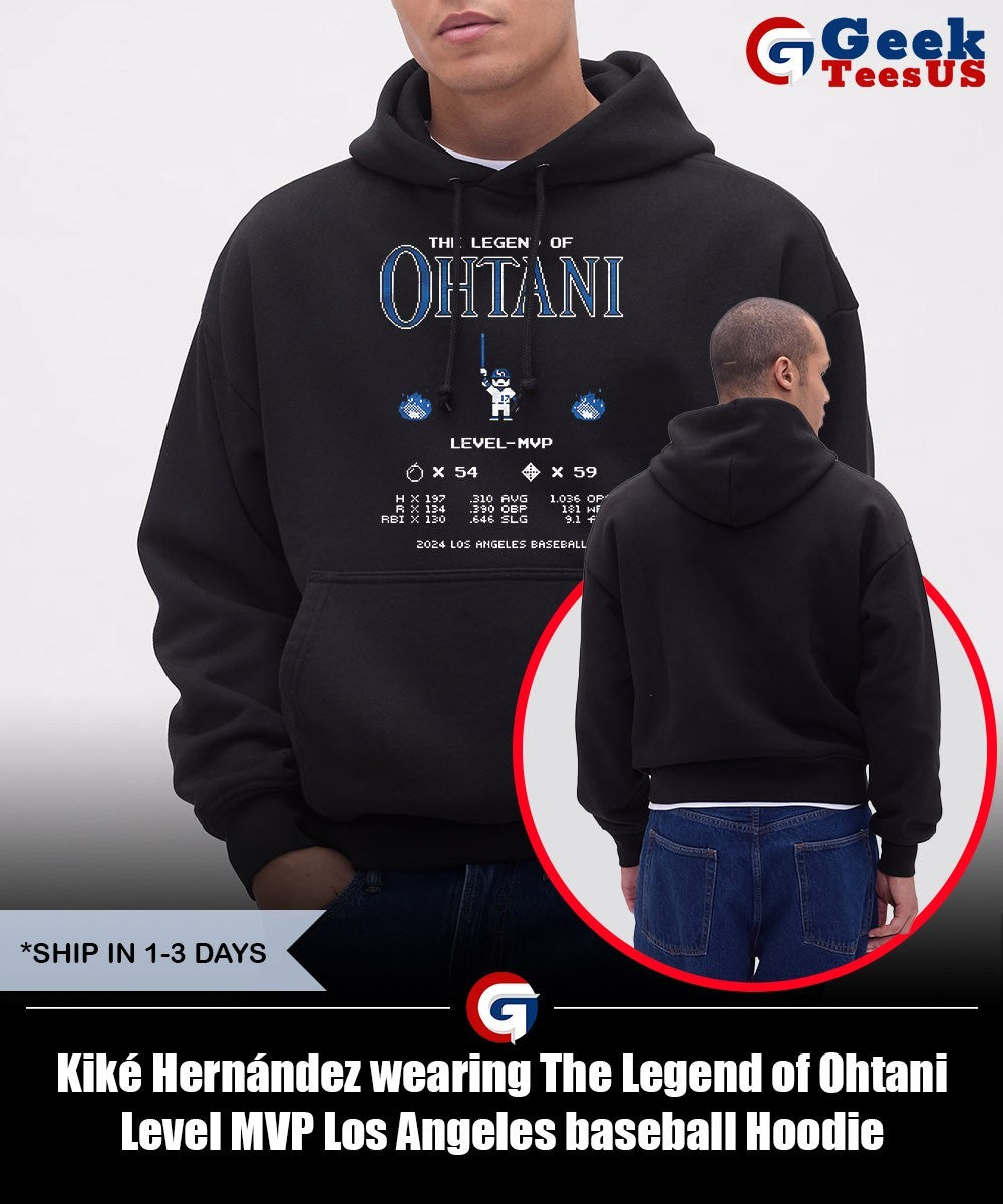 Kiké Hernández wearing The Legend of Ohtani Level MVP Los Angeles baseball shirt Unisex , , , Long Sleeve Tee