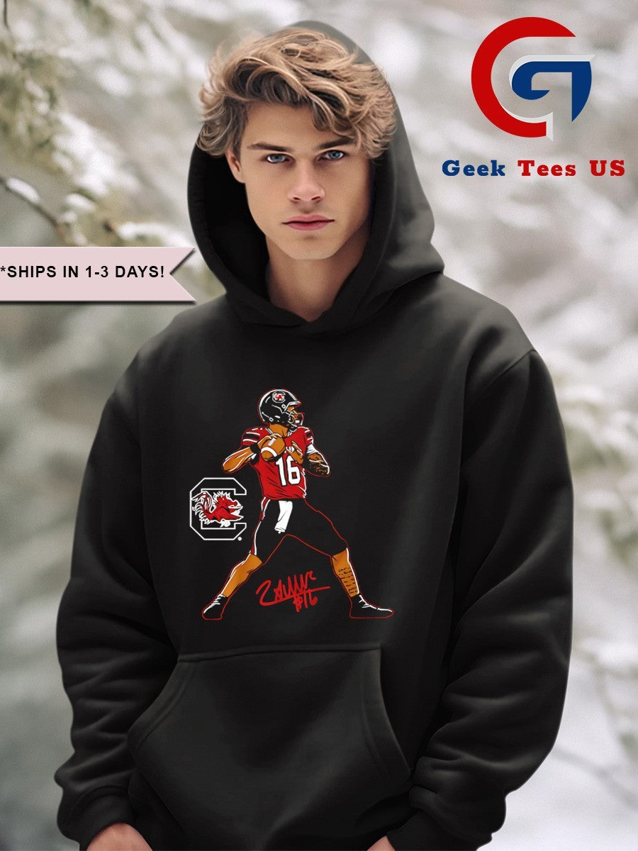 LaNorris Sellers 16 South Carolina Gamecocks football Superstar Pose signature shirt Unisex , , , Long Sleeve Tee