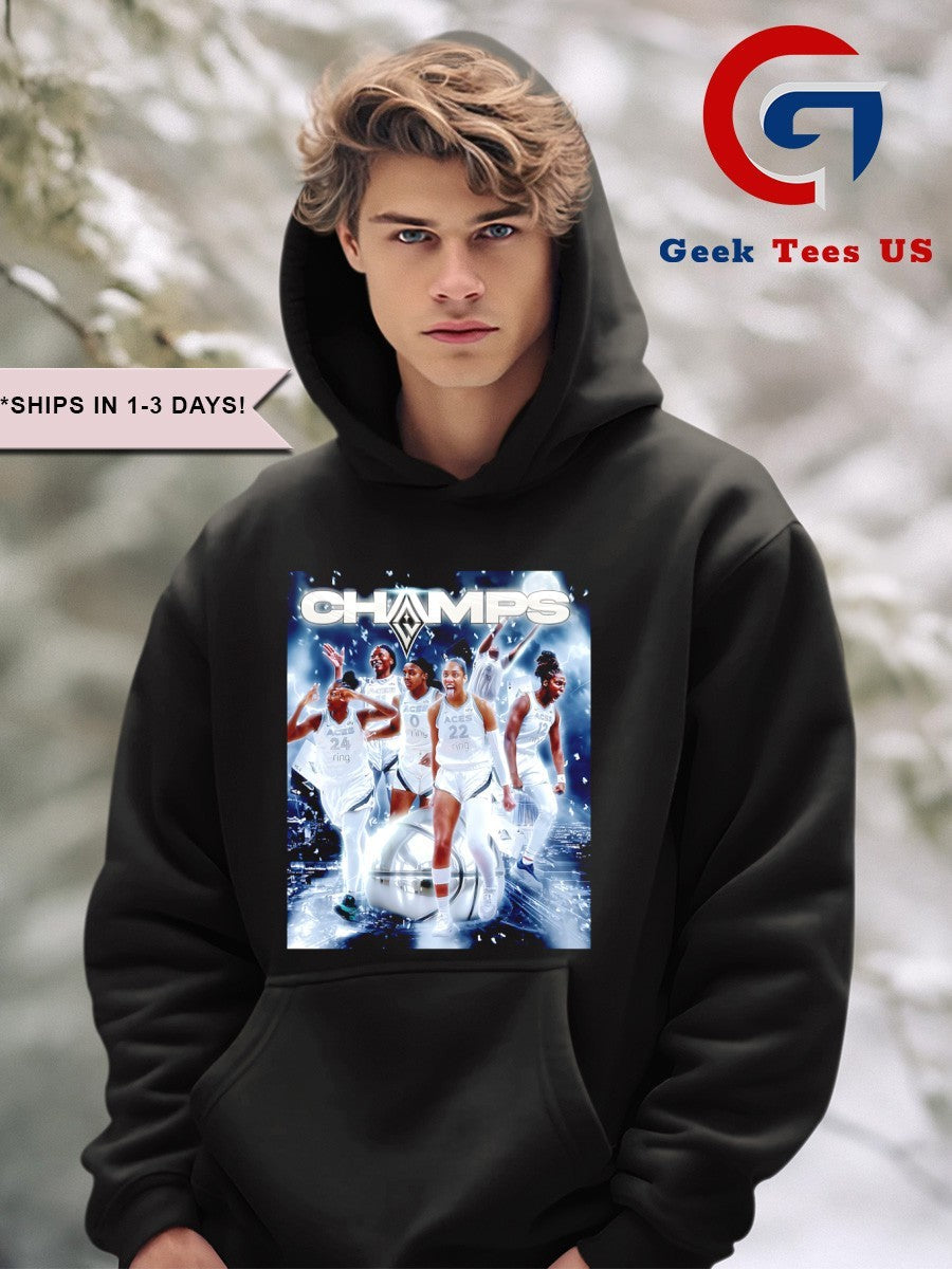 Las Vegas Aces Win The 2025 WNBA Champs Three Of a Kind poster shirt Unisex , , , Long Sleeve Tee